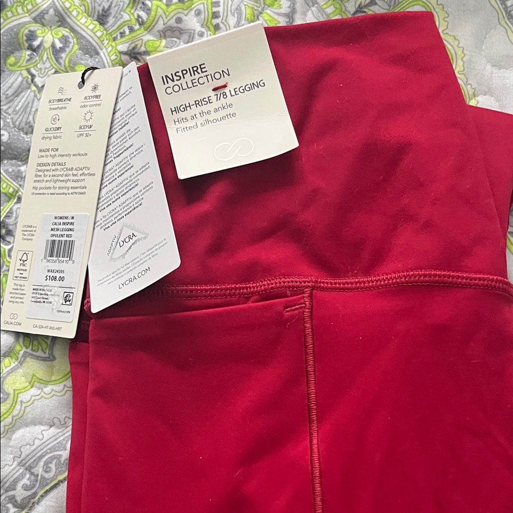 Inspire Opulent Red Mesh Leggings
